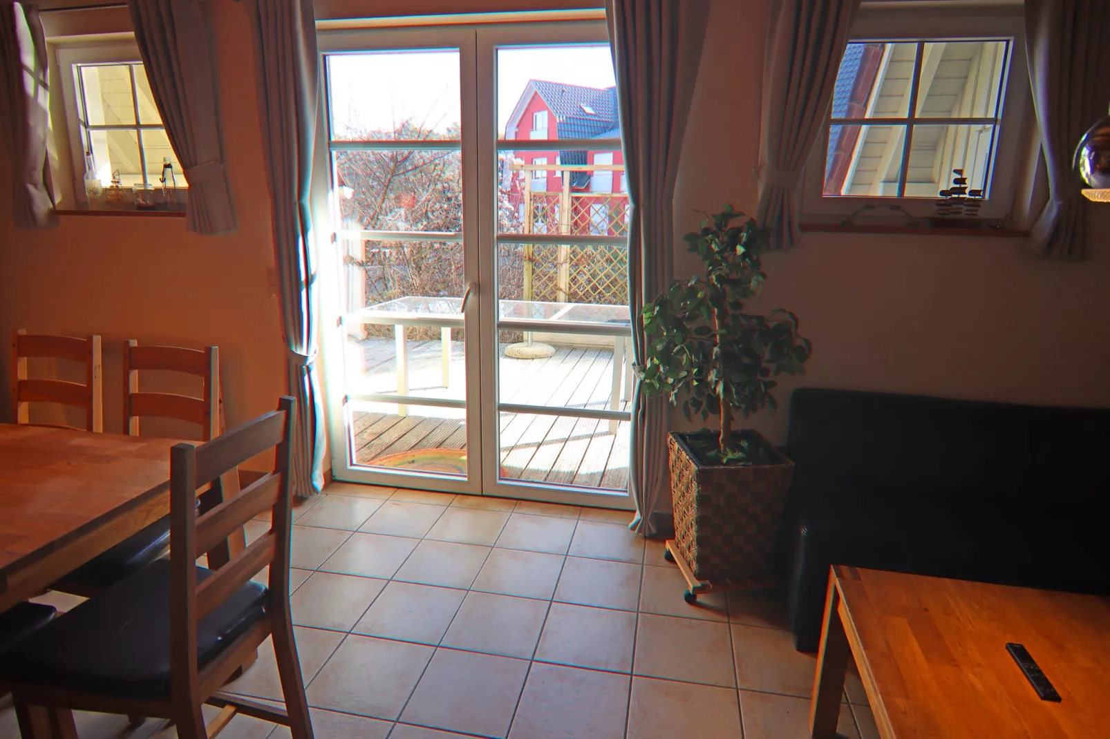 Dünenwaldhaus Mitte-Woonkamer