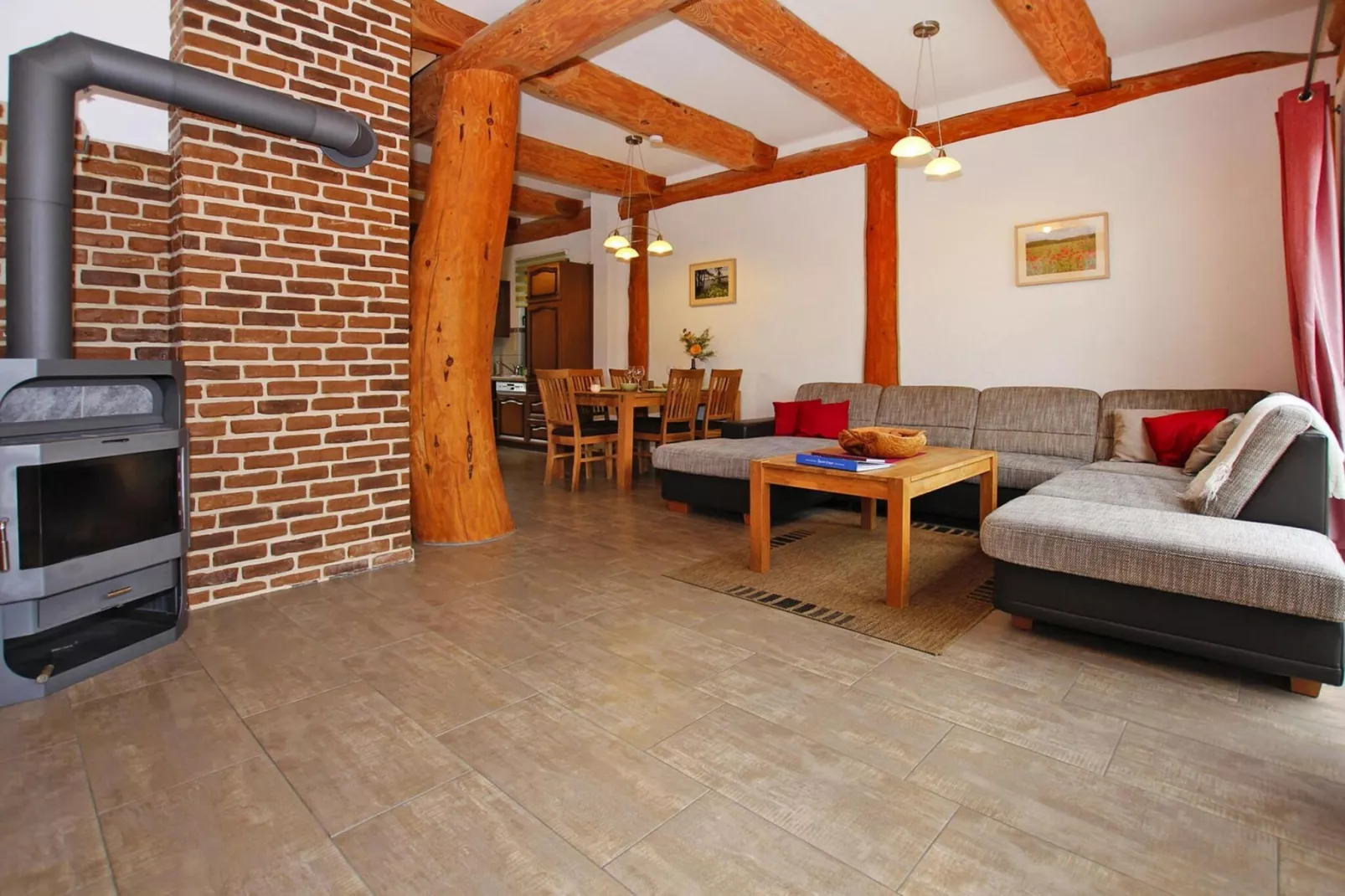 Ferienhaus Waldblick 85 qm-Woonkamer