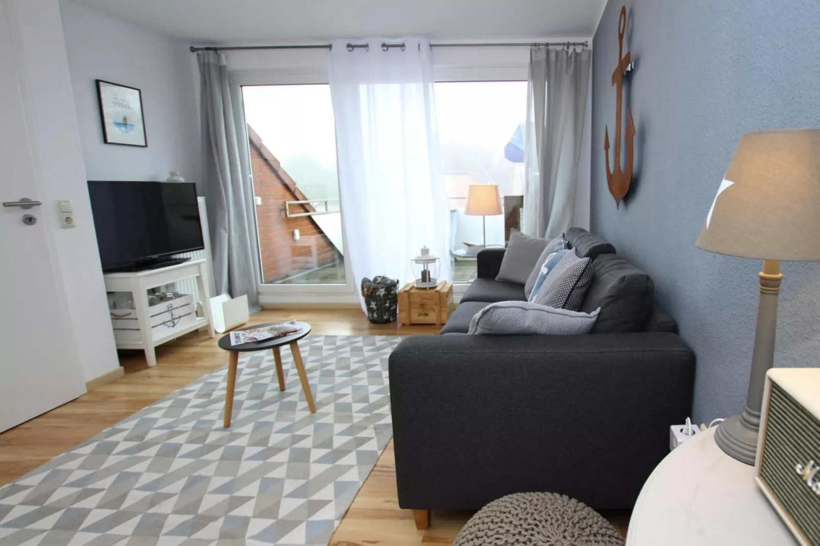 Ferienwohnung nordisch Garding-Woonkamer