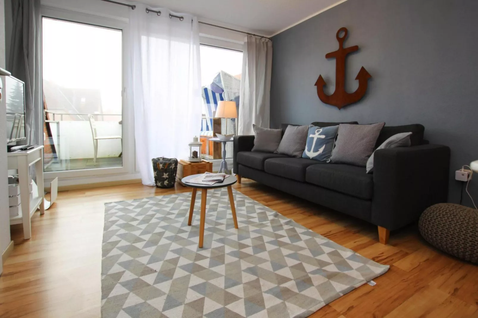Ferienwohnung nordisch Garding-Woonkamer