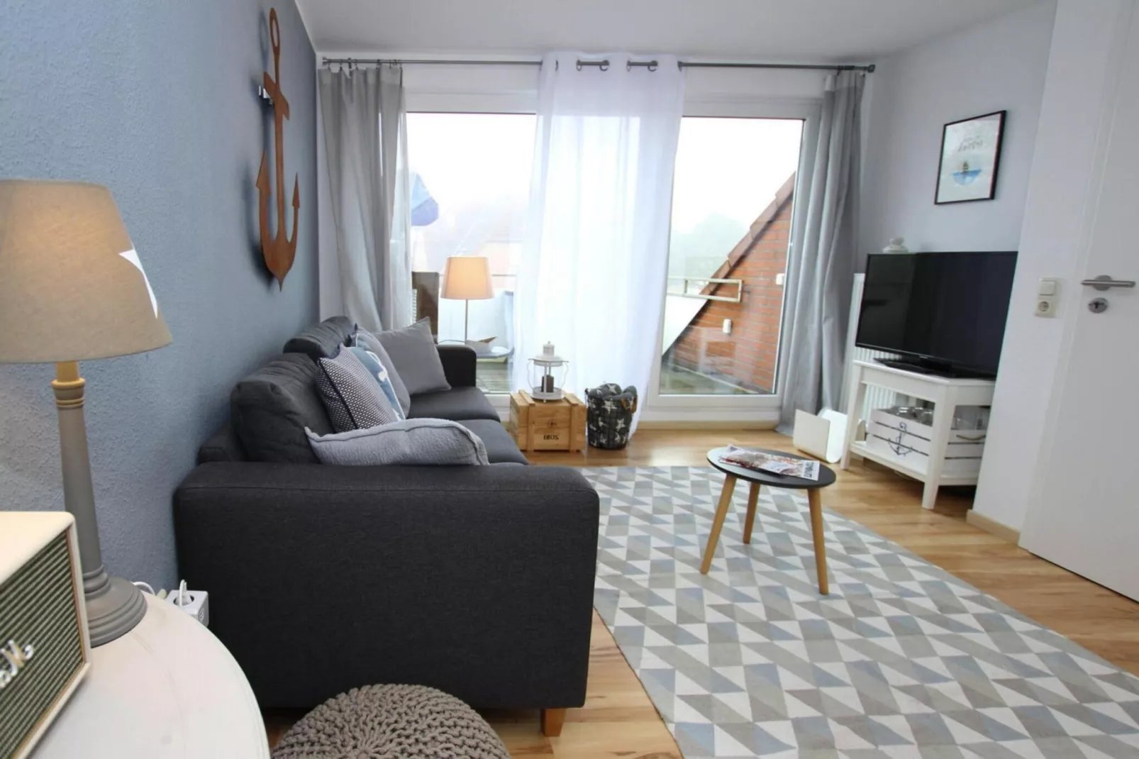 Ferienwohnung nordisch Garding-Woonkamer
