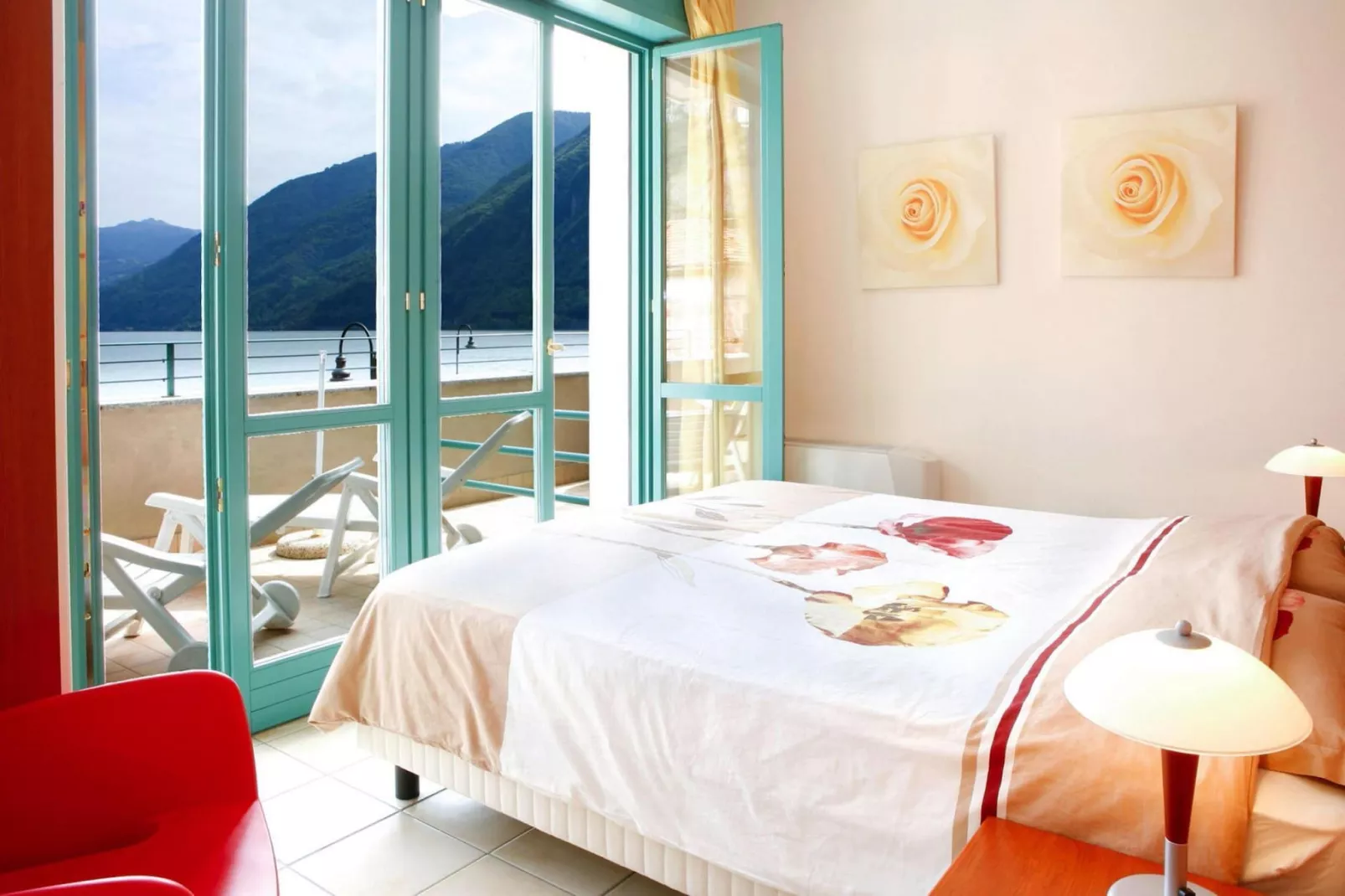 Residence Porto Letizia Porlezza - Villas Studio 4 pax Vista Lago Plus VSLP4 Lake View Plus 8213-Slaapkamer