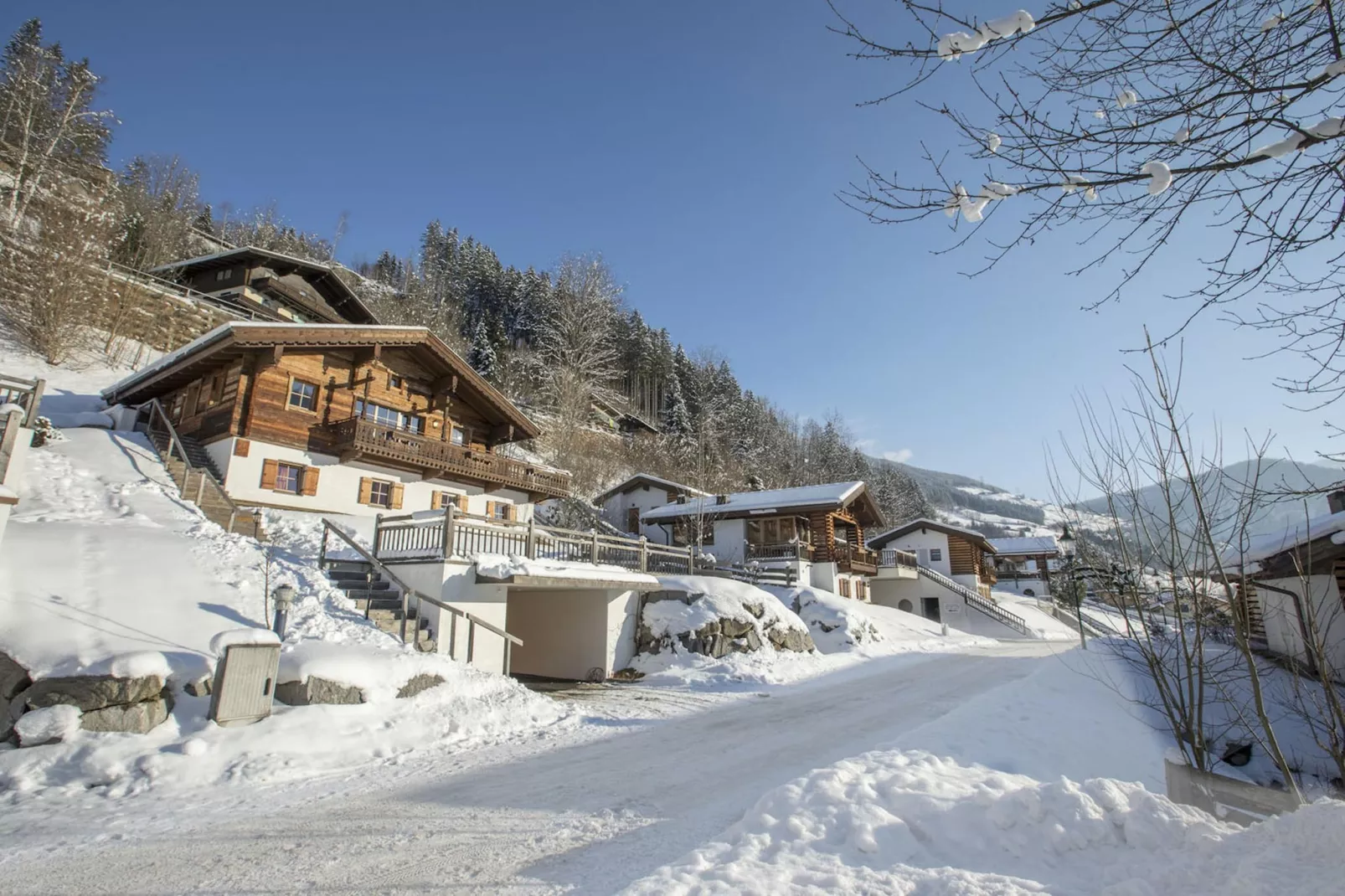 Chalets im Wald-Exterieur winter