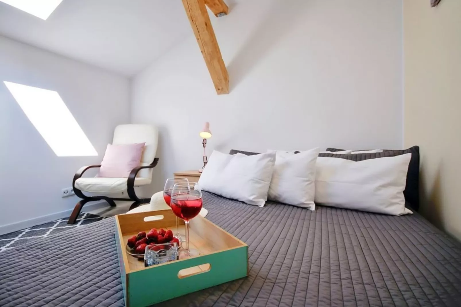	Studio 2-osobowe nr 2 17 m2 na poddaszu Ustronie Morskie-Slaapkamer