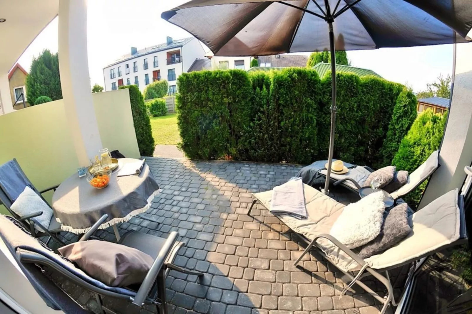Apartament nr 2 50 qm parter Ustronie Morskie-Terrasbalkon