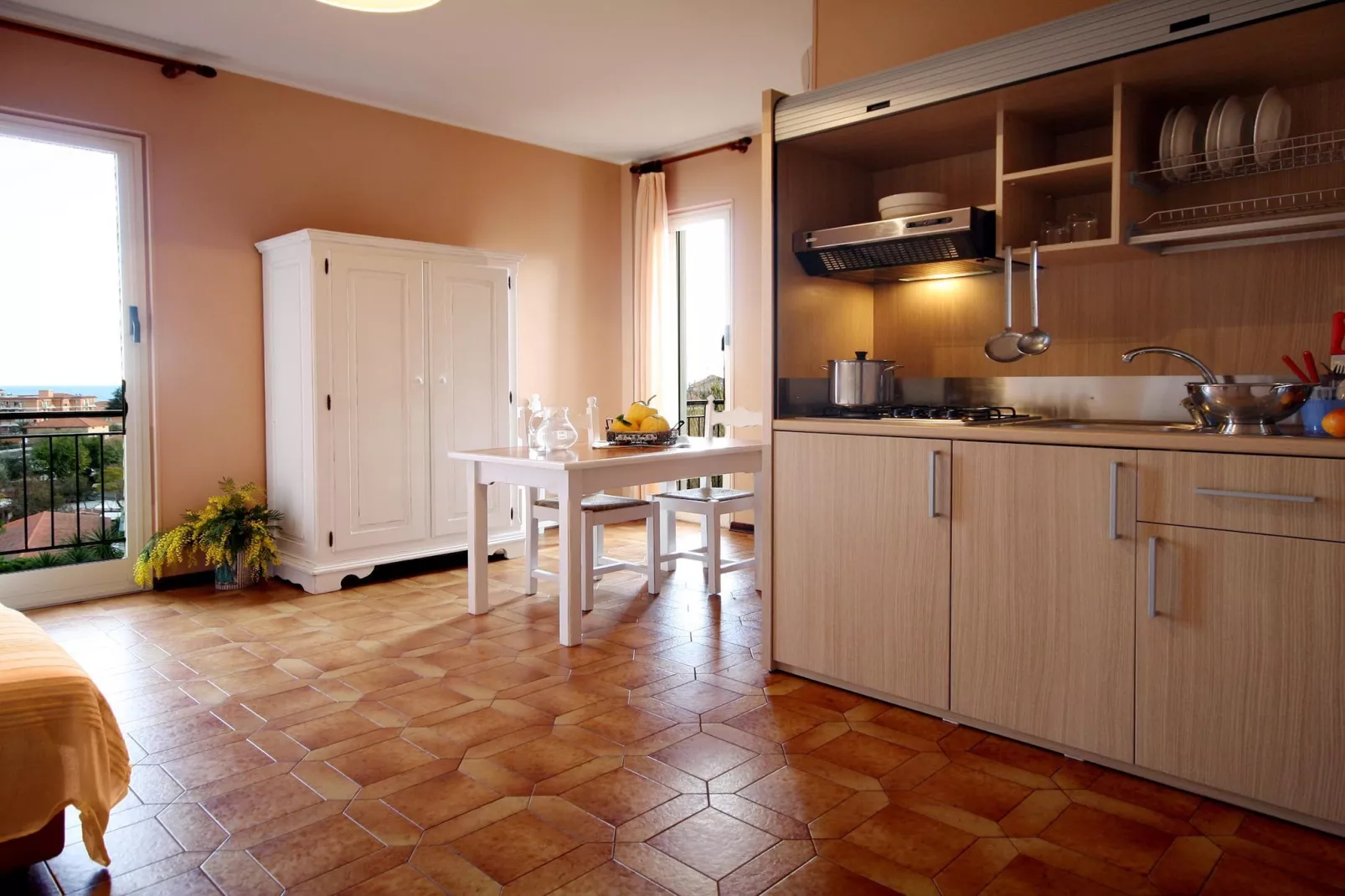 RESIDENCE LA MERIDIANA A TWO-ROOM APT 4 PAX BK/TERRACE/GARDEN - B401-Keuken
