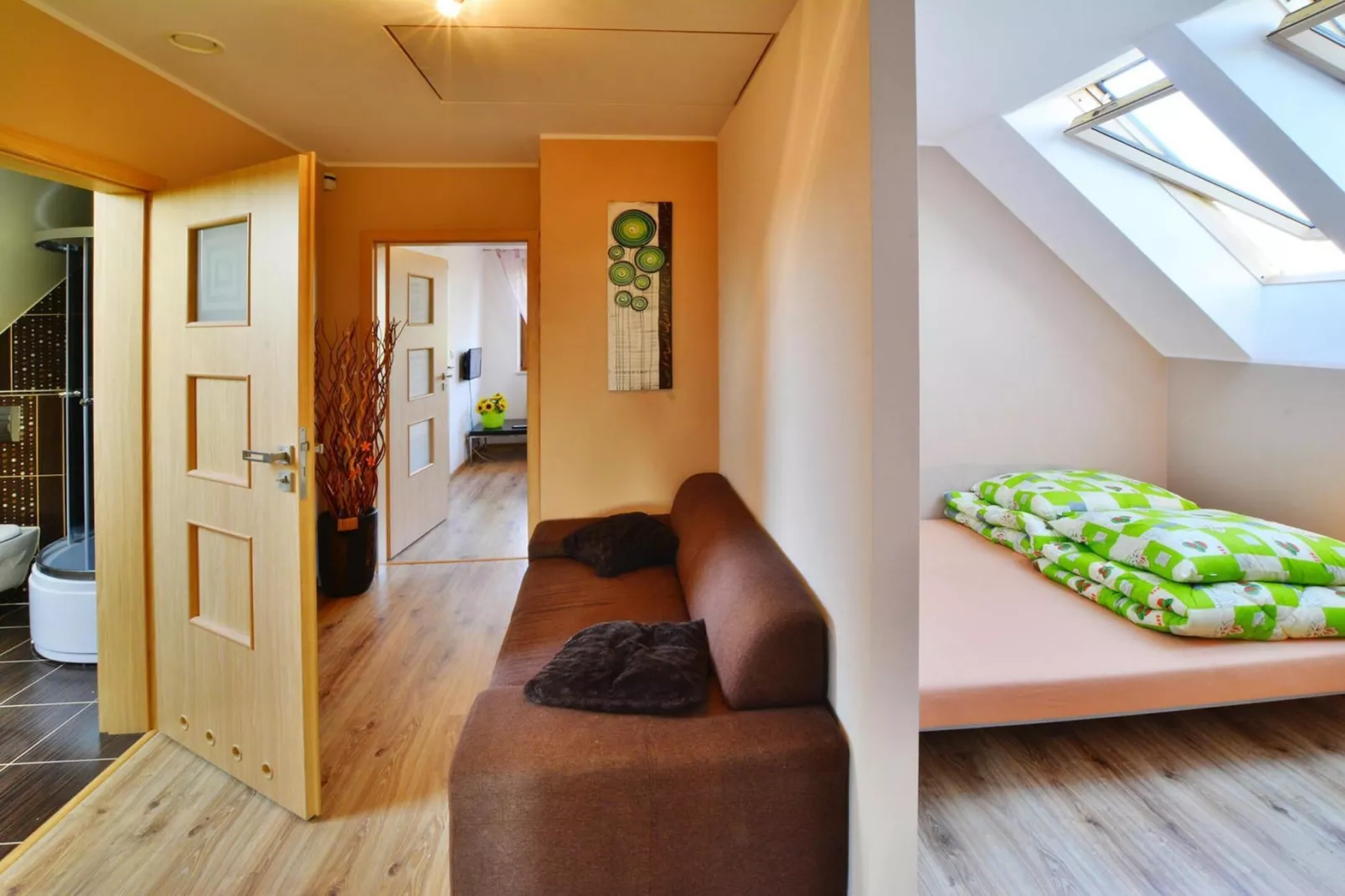 	Apartament 75 m2 dla 6 osób Sarbinowo-Woonkamer