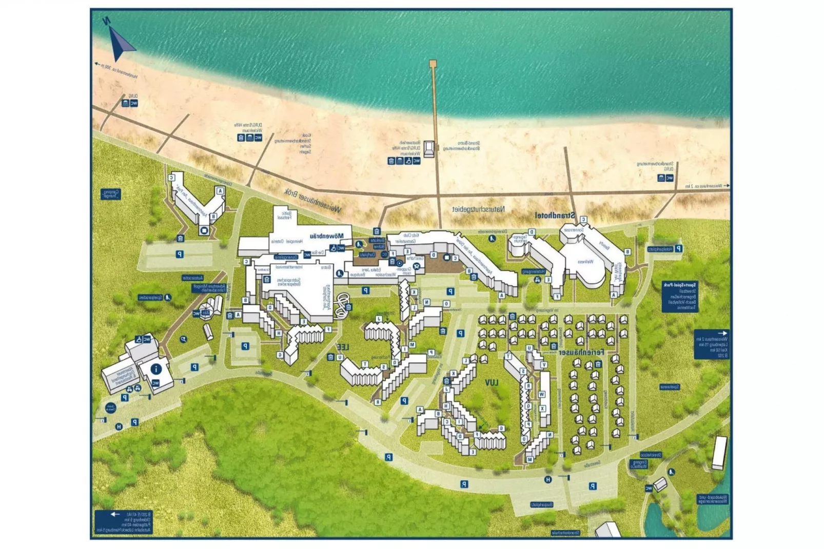 1-Zimmer-Apartment Seeseite "An der Düne" 32 qm-Plattegrond