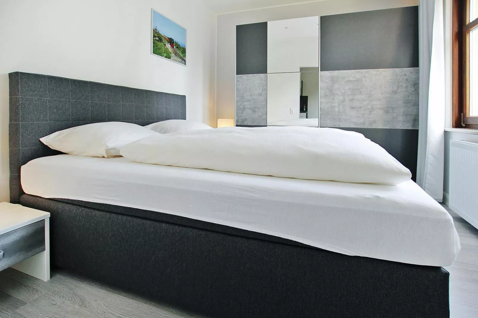 Apartment im alten Bahnhof-Slaapkamer