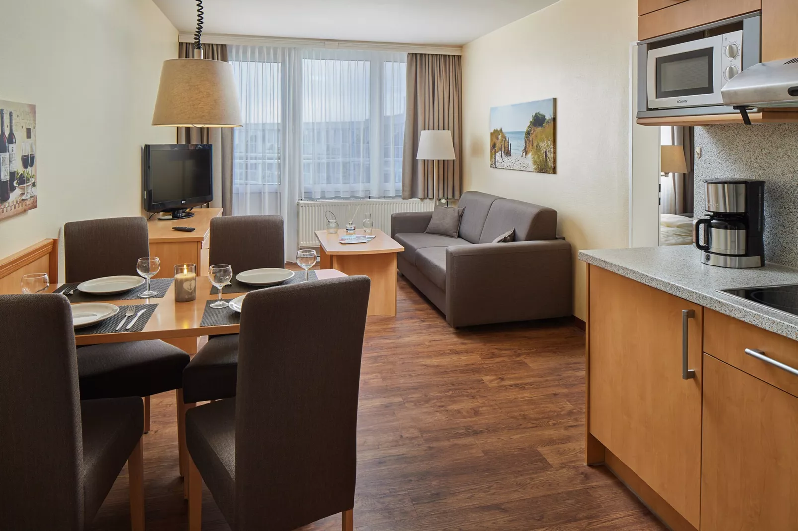 2-Zimmer-Appartement Seeseite "Am Park"-Woonkamer