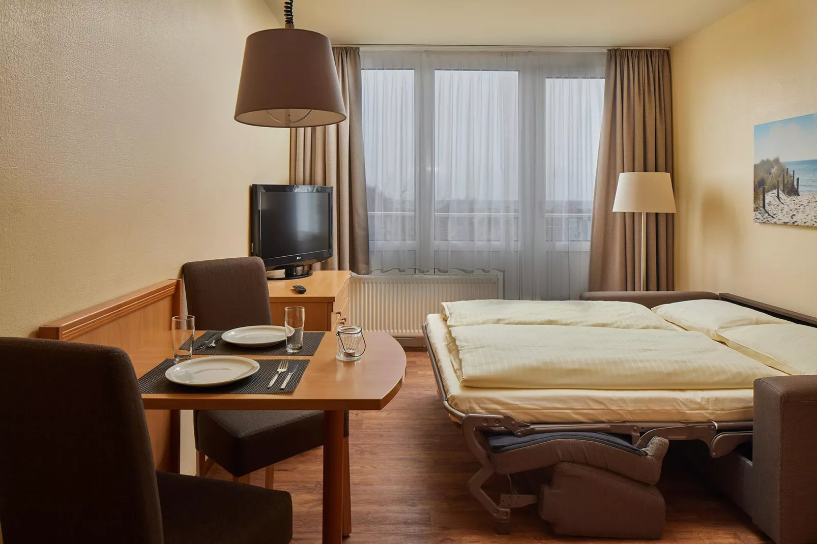 1-Zimmer-Apartement "Am Park"-Slaapkamer