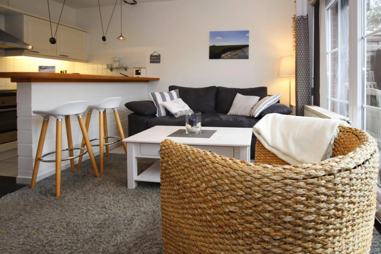 Ferienwohnung Tante Helene 2 Pers Garding-Woonkamer