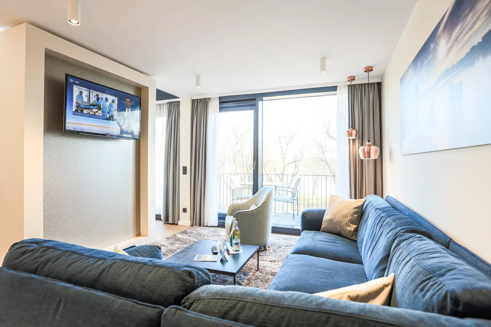 Apartments im MAREMÜRITZ Yachthafen Resort & Spa / Kompass Maisonette 70 qm-Woonkamer