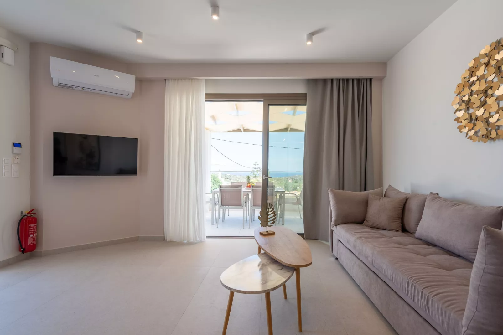 Athel Panoramic view Villas Stavros-Woonkamer