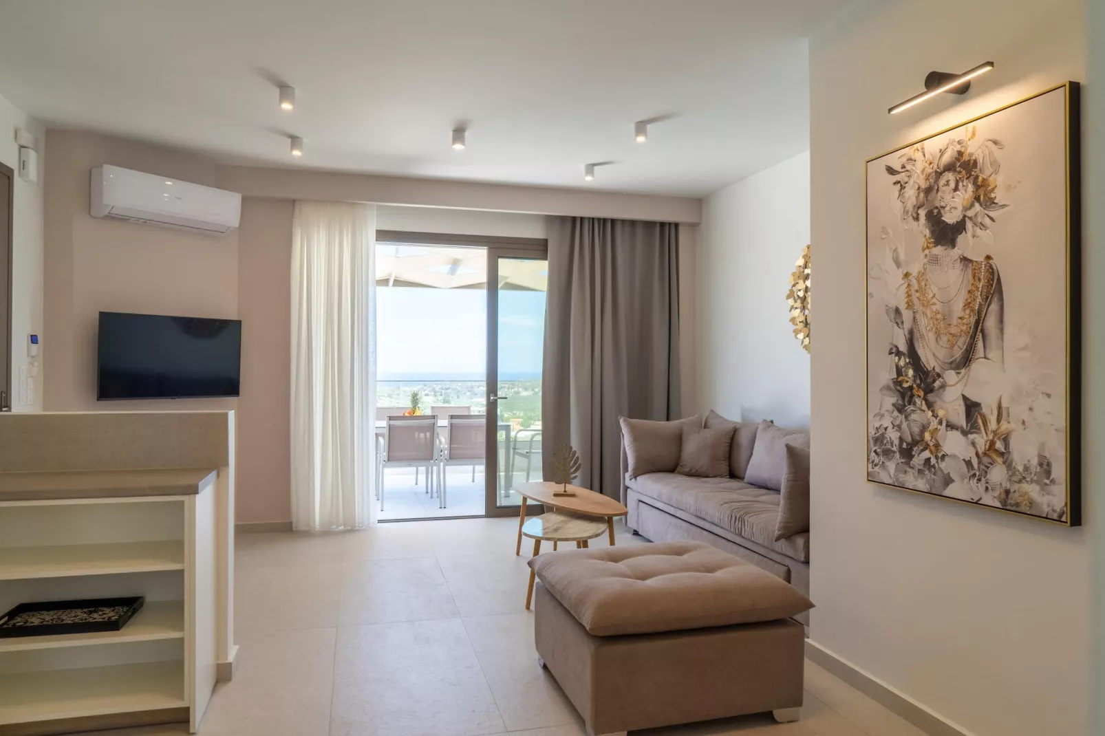 Athel Panoramic view Villas Stavros-Woonkamer