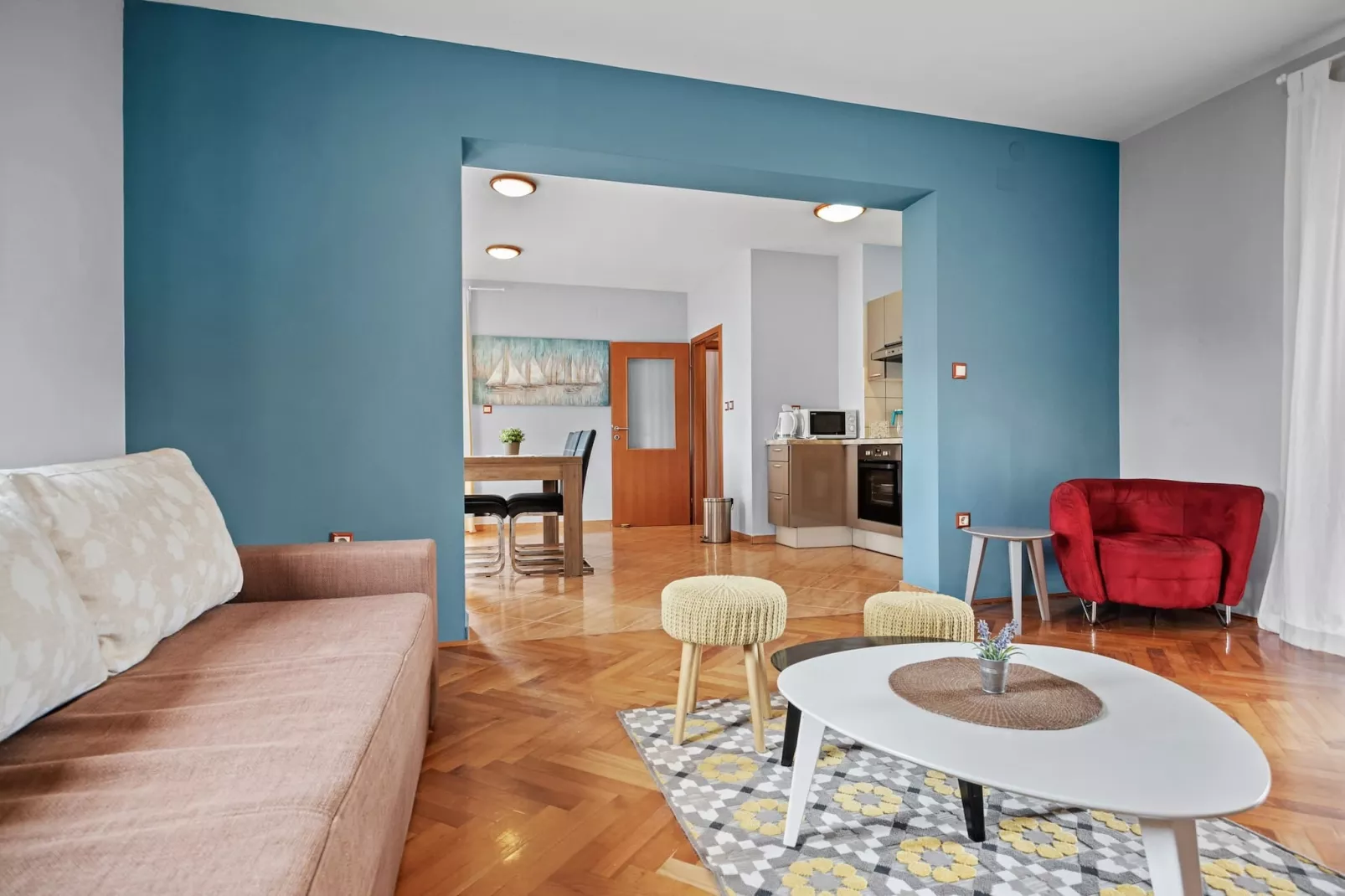 Apartments Neda - Apartment Smilje with Sea View-Woonkamer