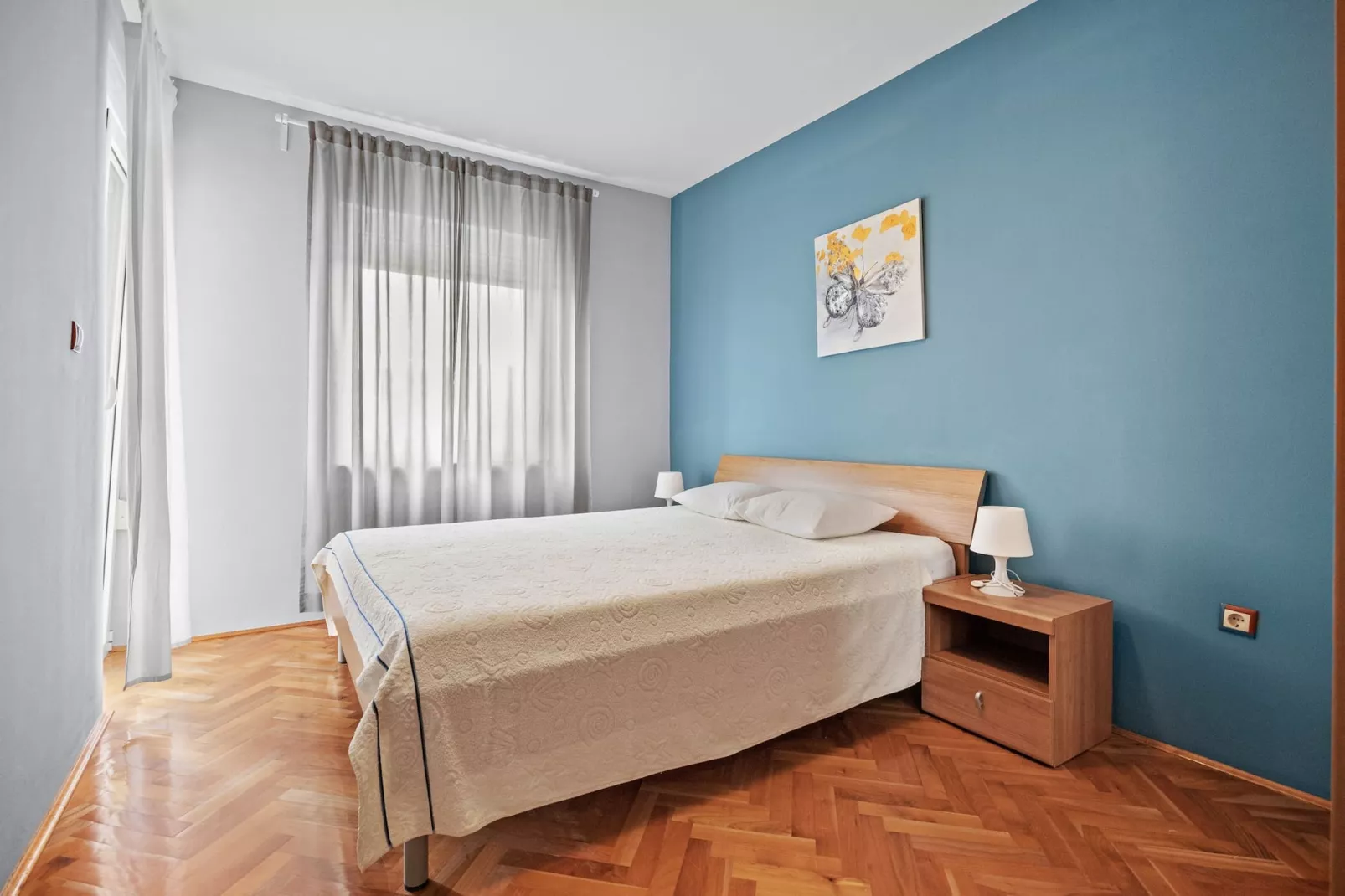 Apartments Neda - Apartment Smilje with Sea View-Slaapkamer