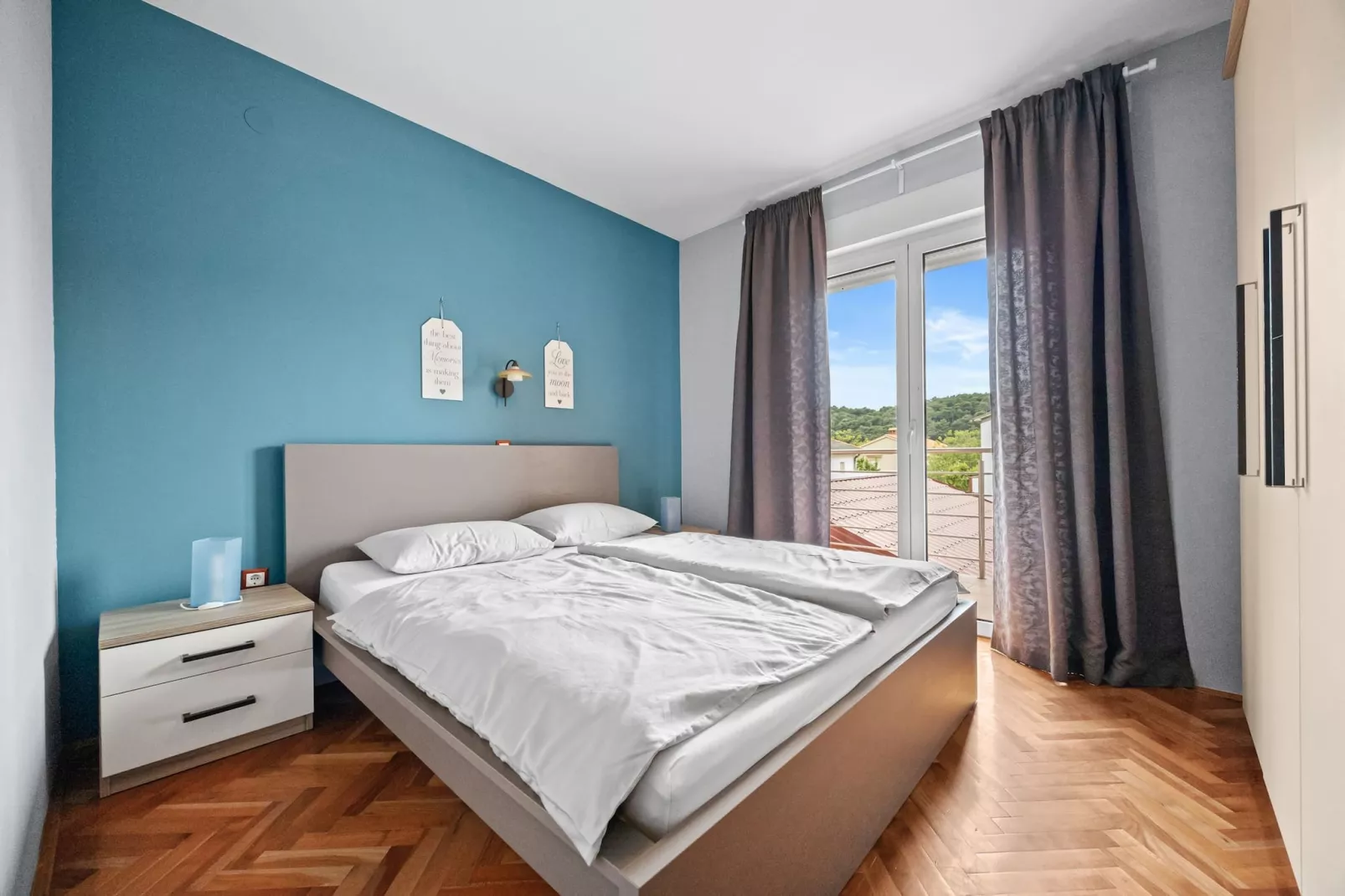 Apartments Neda - Apartment Smilje with Sea View-Slaapkamer