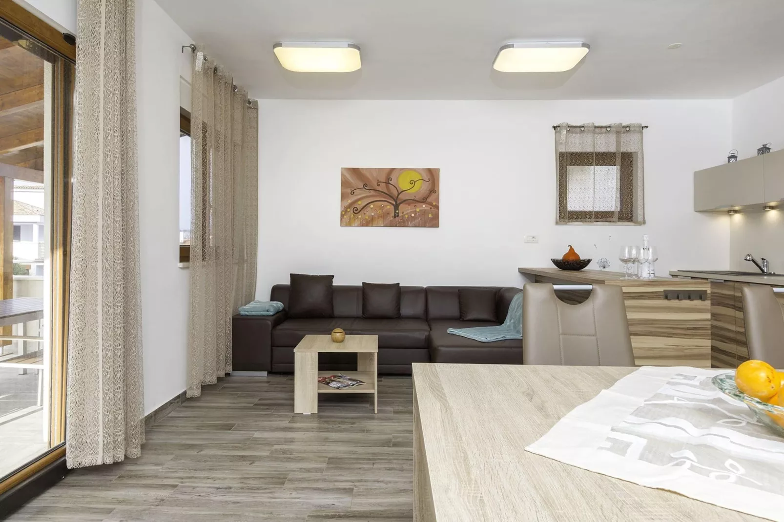 Apartment Volme - Private Pool and Sea View-Woonkamer