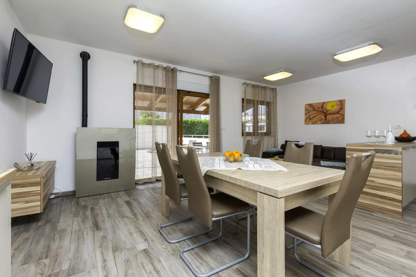 Apartment Volme - Private Pool and Sea View-Woonkamer