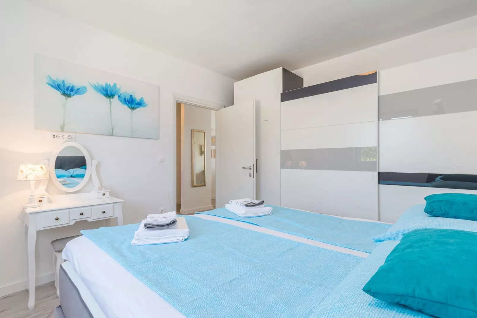 Pool Apartment Sax with Sea View (Private Pool)-Slaapkamer