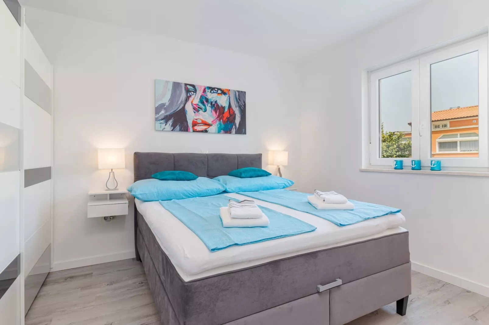 Pool Apartment Sax with Sea View (Private Pool)-Slaapkamer