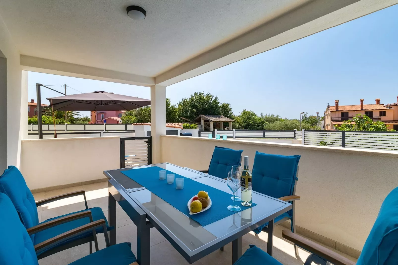 Pool Apartment Sax with Sea View (Private Pool)-Terras