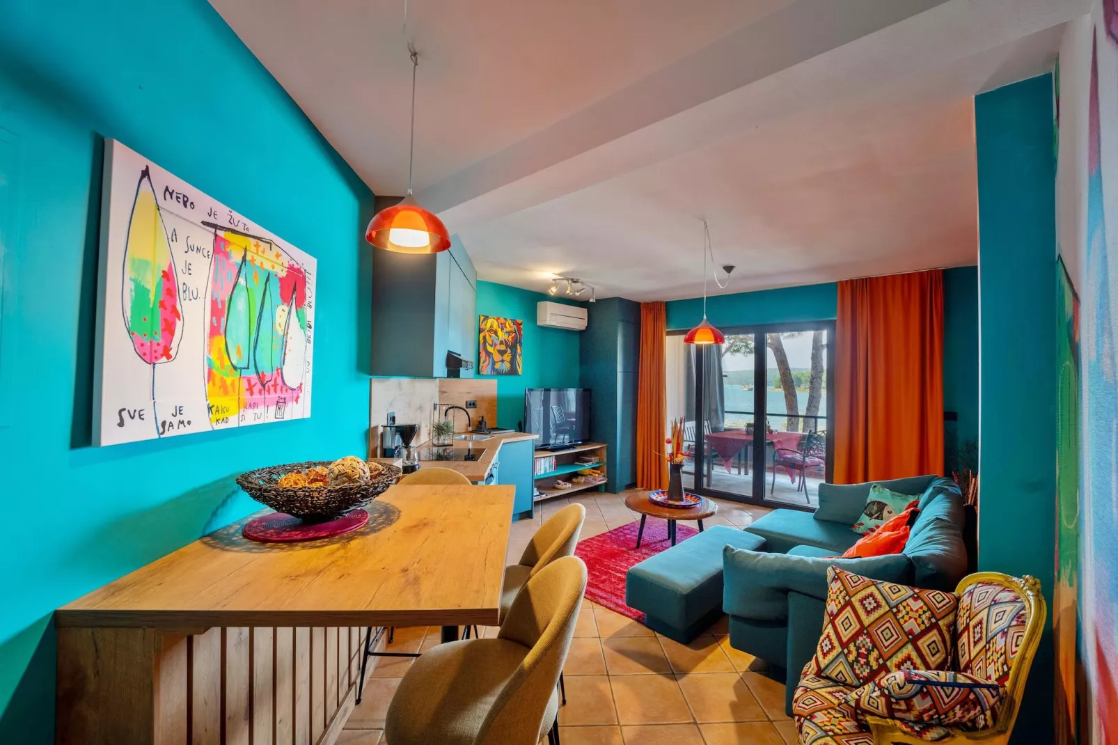 Oliveto - Apt. Sole with Sea View-Eetkamer