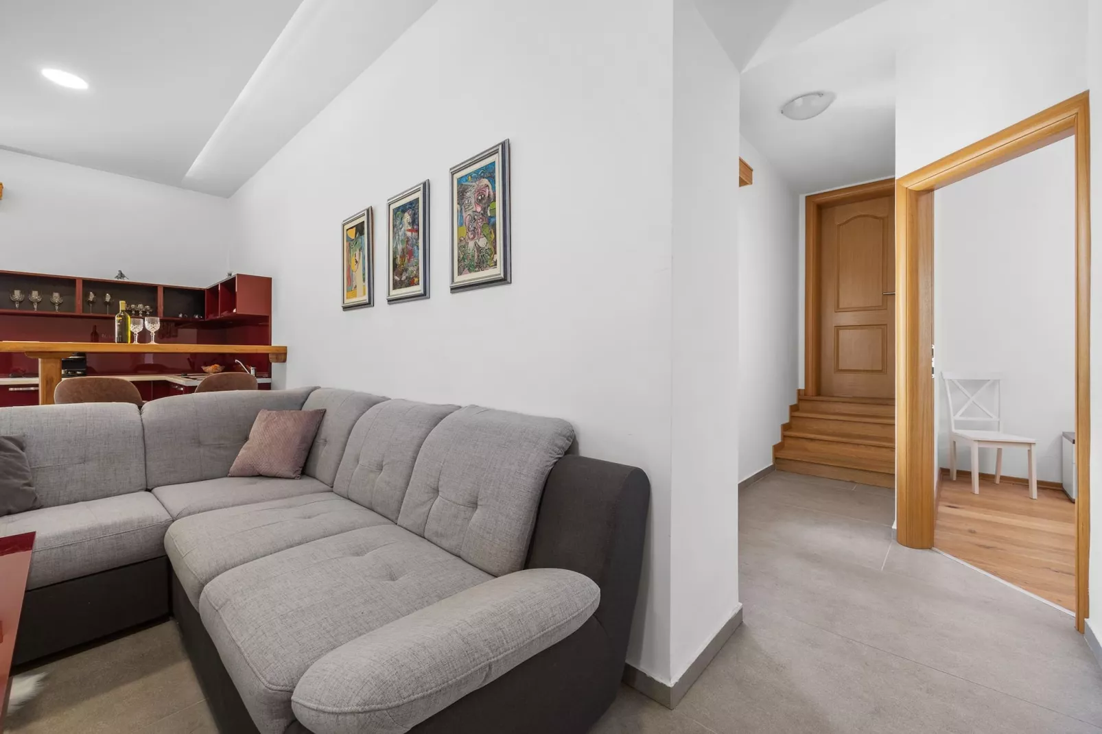 Villa Katarina - Old Stone House with Private Pool-Woonkamer