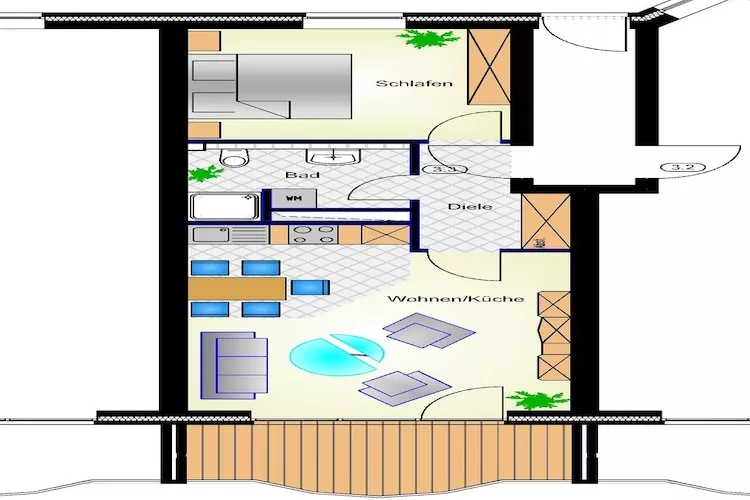Am Ankerplatz 33-Plattegrond
