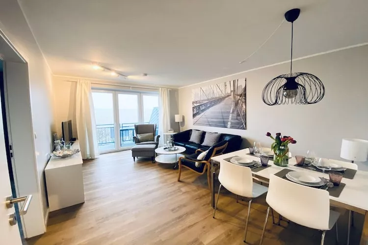 Ferienwohnung Deichglück 4 Pers-Woonkamer