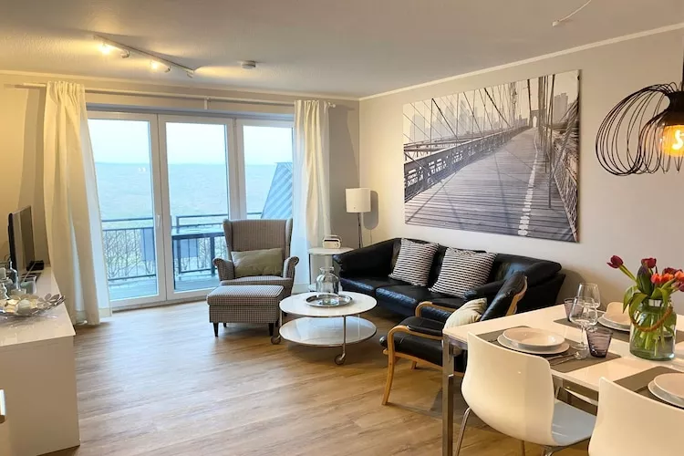Ferienwohnung Deichglück 4 Pers-Woonkamer