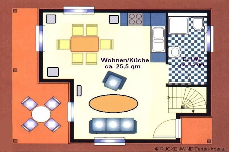 Floating House 2 - Classic / 6 Personen-Plattegrond