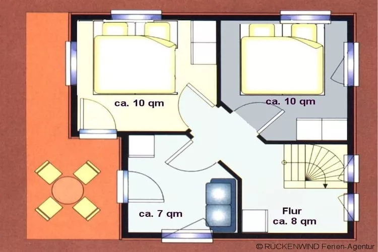 Floating House 2 - Classic / 6 Personen-Plattegrond