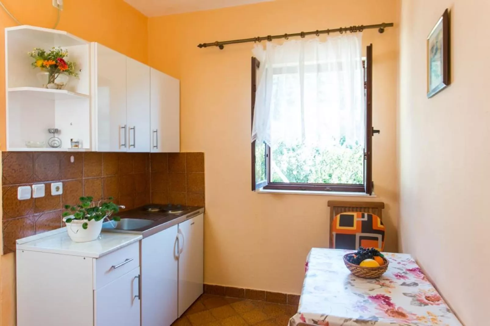Apartments Neve - One-Bedroom Apartment with Balcony and Sea View-Keuken