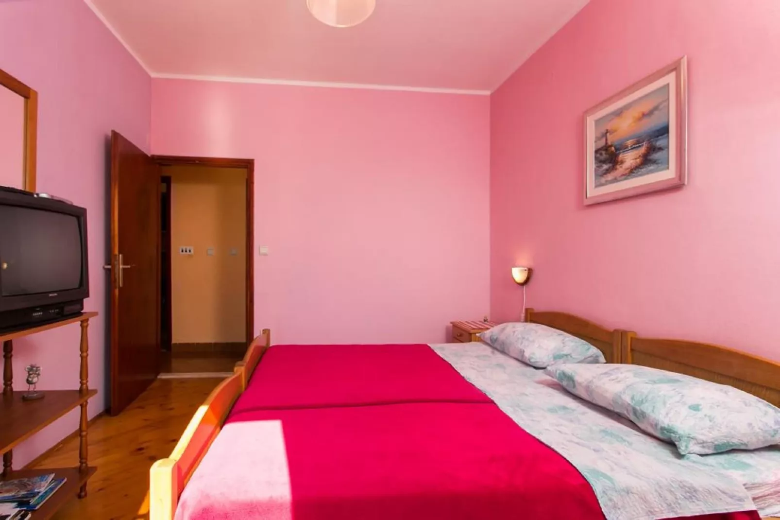 Apartments Neve - One-Bedroom Apartment with Balcony and Sea View-Slaapkamer