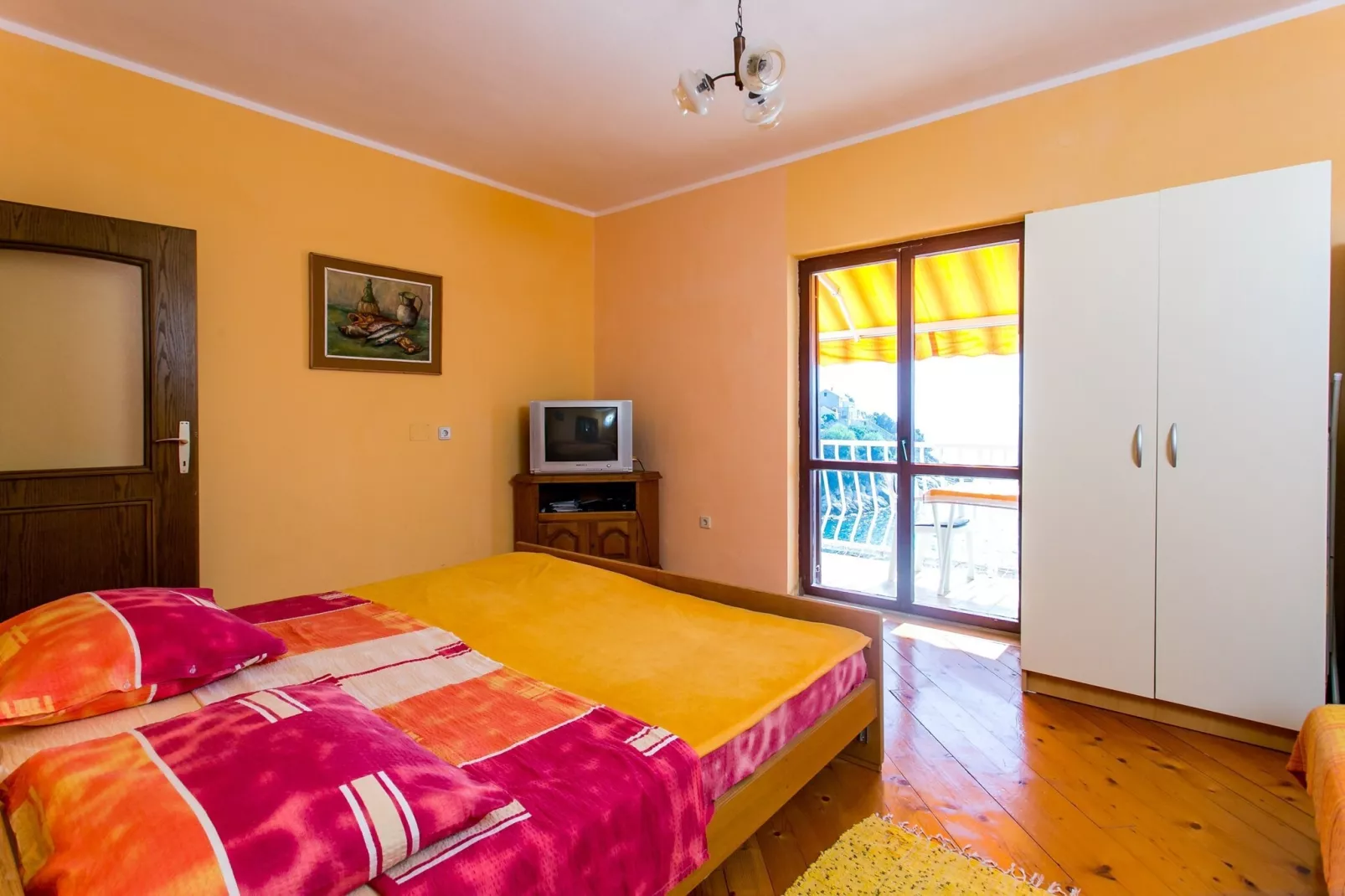 Apartments Neve - Two-Bedroom Apartment with Balcony and Sea View-Slaapkamer