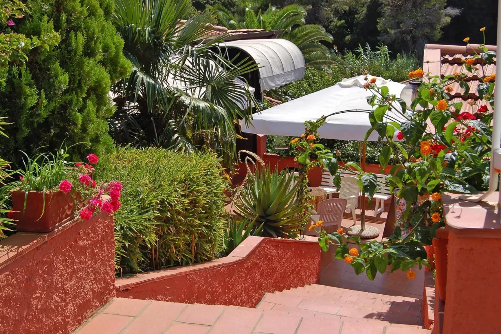 Apartments Villa Franca, Capoliveri-Trilo 4- piano terra o primo piano-Tuinen zomer
