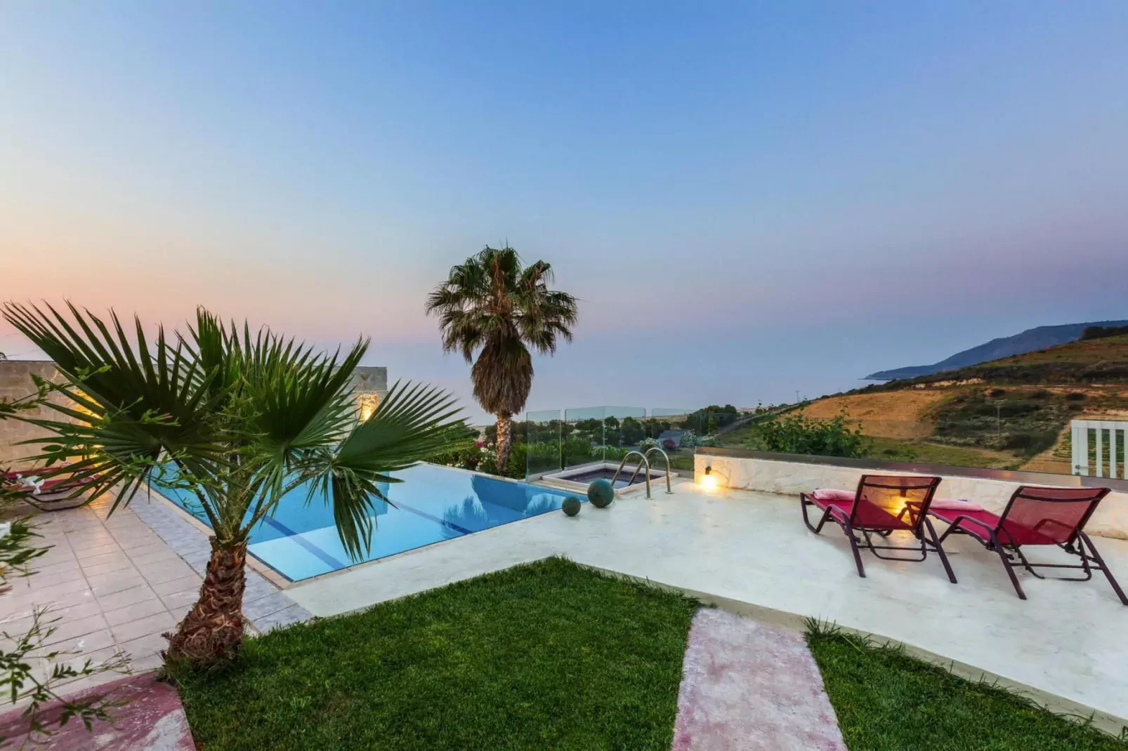 Villas Avra & Pyrgos, Episkopi-Villa Avra, ca. 120 qm, 6 pax-Uitzicht zomer