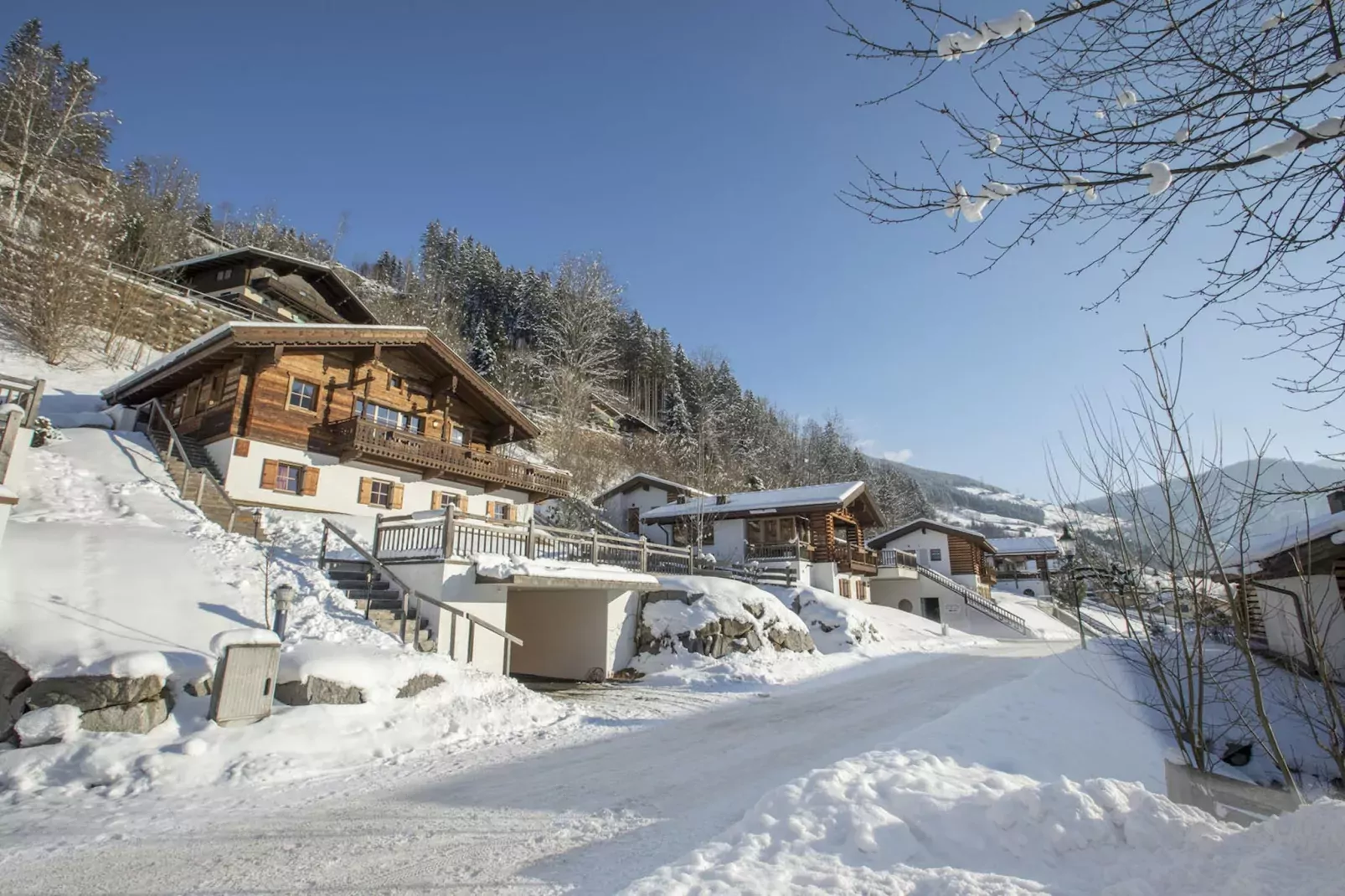 Chalets im Wald-Exterieur winter