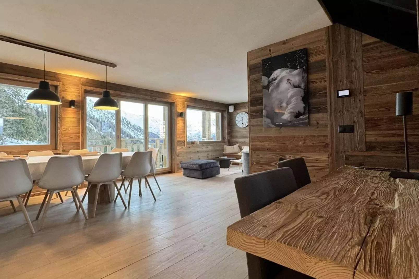 Paradis Perdu SKI IN & QUIET chalet 14 personnes-Woonkamer