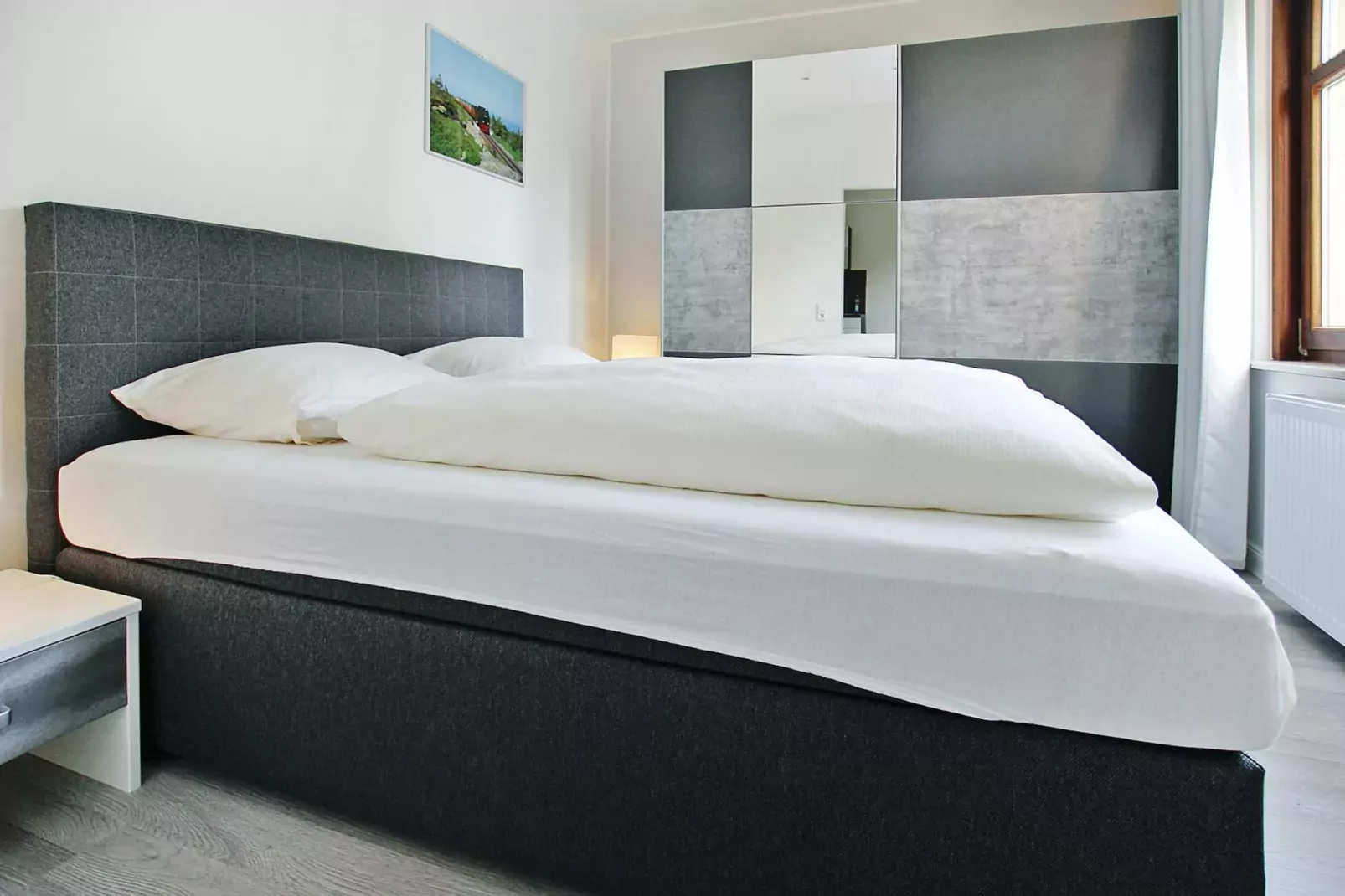 Apartment im alten Bahnhof-Slaapkamer