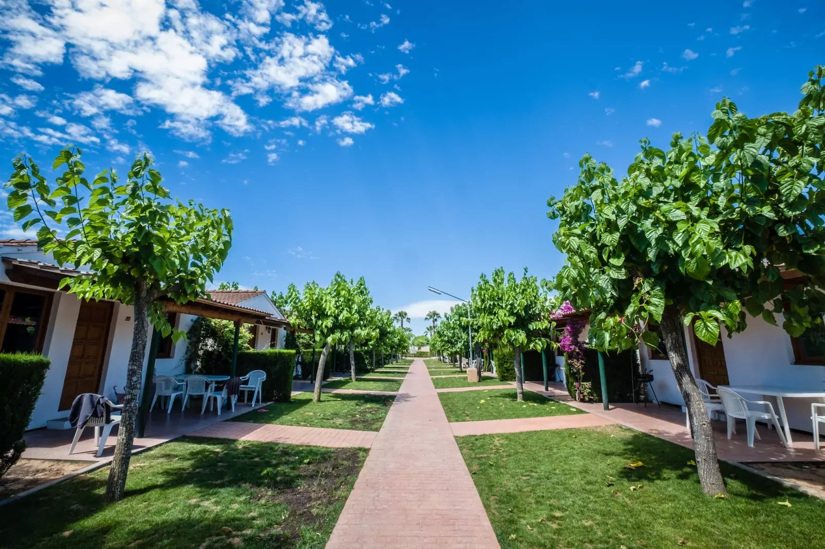 CAMPING ESTIVAL VENDRELL PLATJA Mobile home mediterranea 4 pax-Tuinen zomer