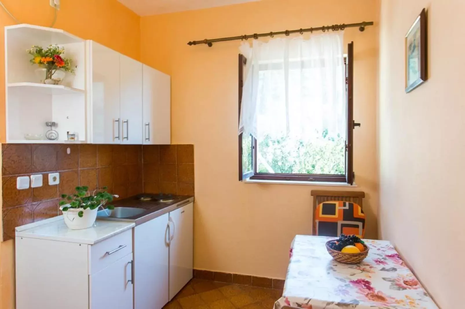 Apartments Neve - One-Bedroom Apartment with Balcony and Sea View-Keuken