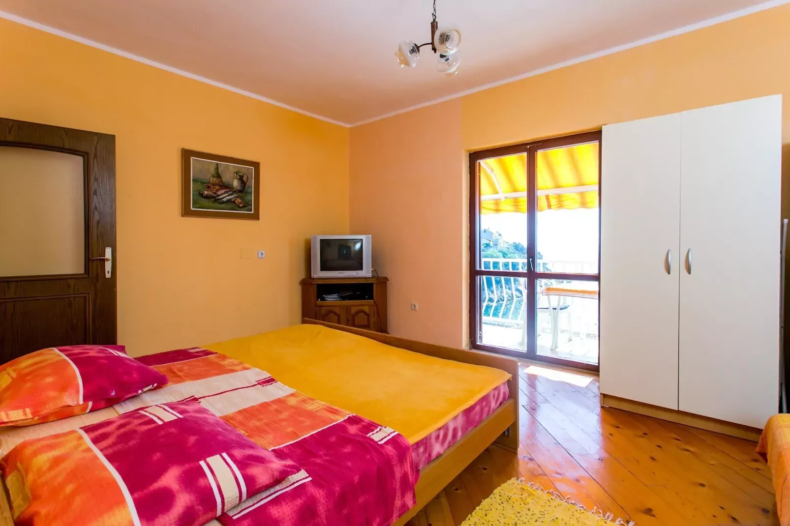 Apartments Neve - Two-Bedroom Apartment with Balcony and Sea View-Slaapkamer