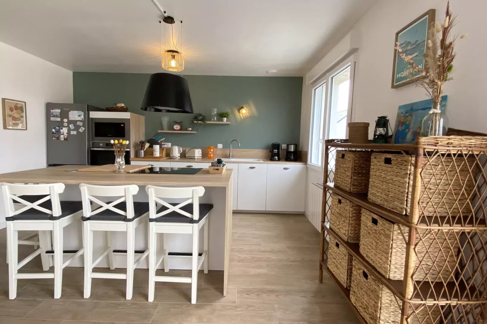 Mooi vakantiehuis met uitzicht op zee-Keuken