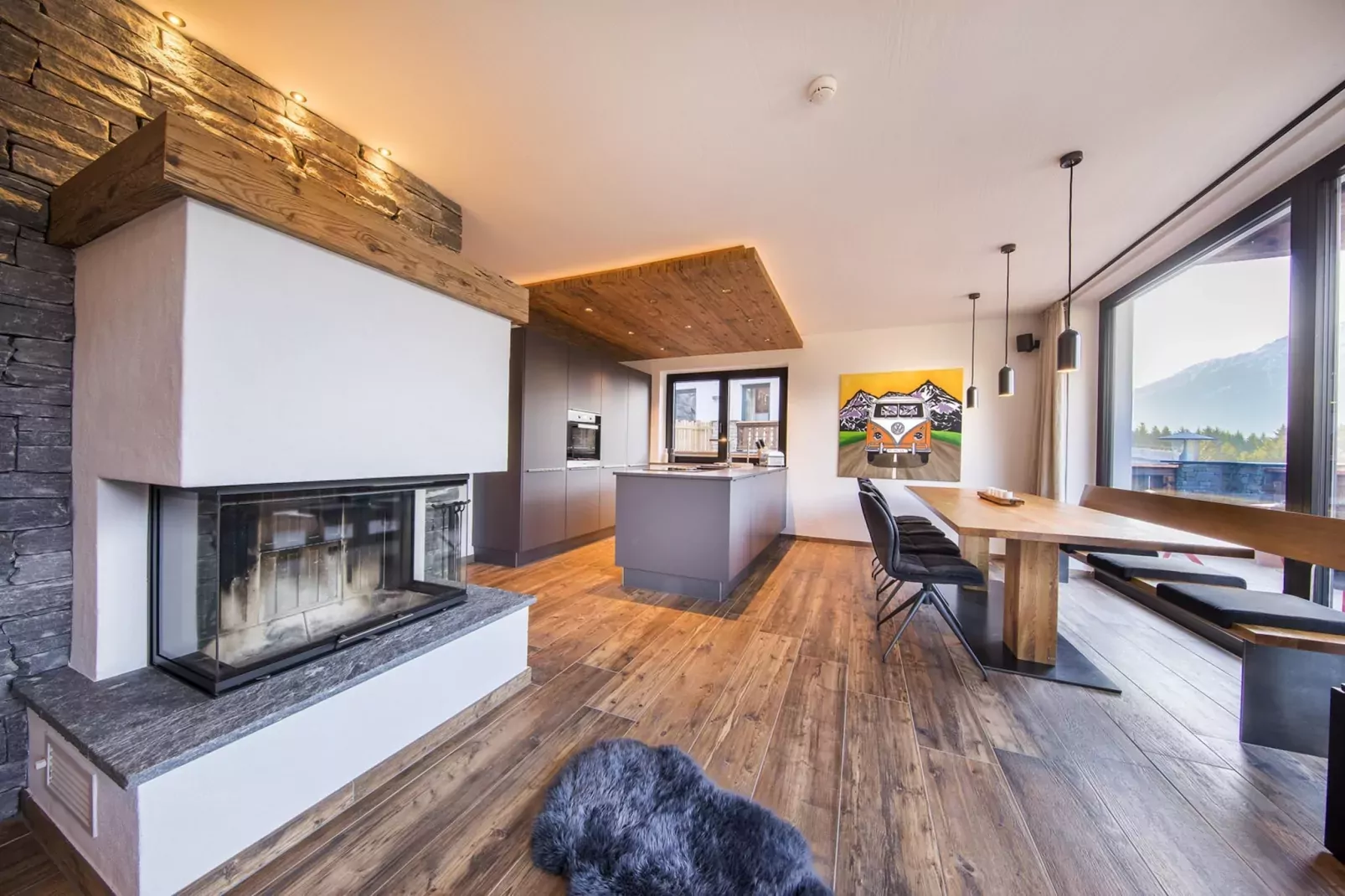 Nationalpark Chalet Schwarze Wand-Woonkamer