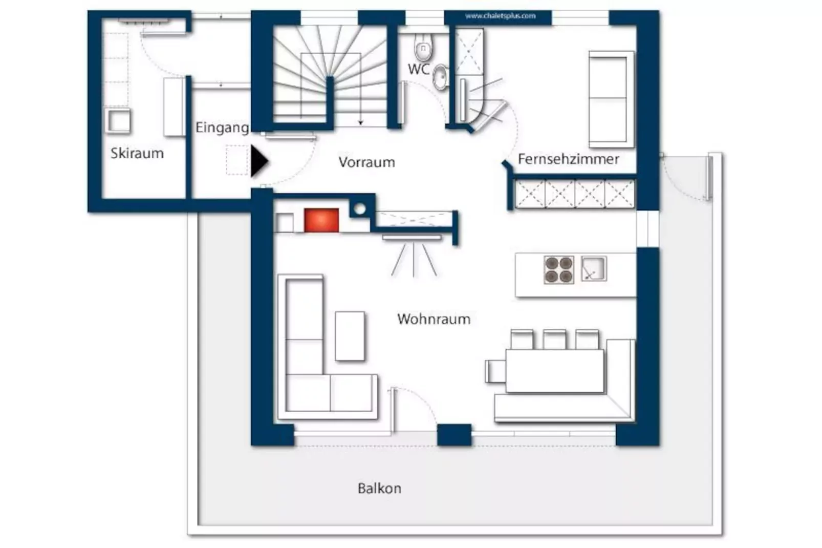 Nationalpark Chalet Keeseck-Plattegrond