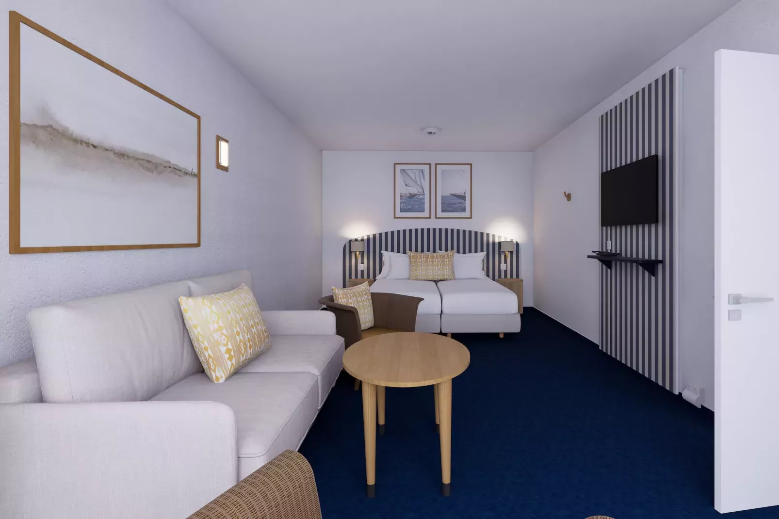 IFA Binz-1 Raum App 25 qm-Woonkamer