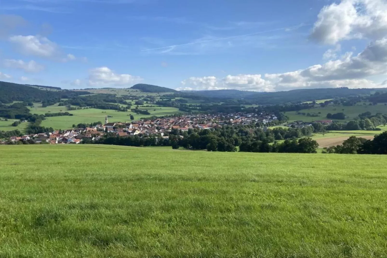 Hohe Rhön-Gebieden zomer 20km
